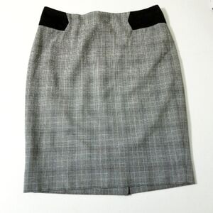 The Limited Gray Plaid Glen Check Pencil Skirt Sz 4 Dark Academia Preppy